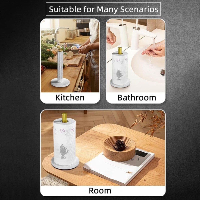 CAIHONG Paper Towel Holder, Roll Holder Free Standing with Weighted