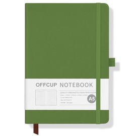 OFFCUP A5 Journal Notebook, 192 Pages Faux Leather Lined Notebook, 80gsm Hardcover Journal with Premium Paper, 148 x 212mm, Notepad for Office School Travel Home Business (Green)