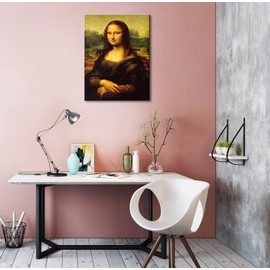 msspart Canvas Prints Wall Art Mona Lisa by by Leonardo DaVinci, The World Classic Paintings Reproductions for Living Room, Office Home Decoration 12"x16"