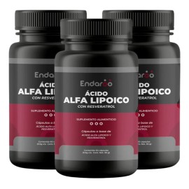Endaroo | Pack Ácido Alfa Lipóico Con Resveratrol | 180 Caps Sabor Sin Sabor