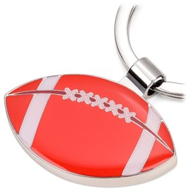 Troika KR22-10/CH Metal Keyring with Football Pendant Silver-Red, red, Modern
