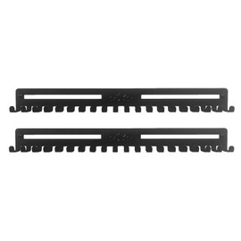 URBN BY MODERN HOME FINISHINGS Set of Two Simple Metal Wall Mount Sports Medal Hanger and Lanyard Ribbon Display Holder Rack with 20 Easy Hanging Hooks & Easy Install, Great Gift - (Black)