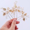 3 Pieces Bridal Hair Clips Golden Flower Hair Pins Tiara