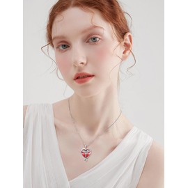 JKR Nurse Necklaces for Women Sterling Silver Caduceus Necklace Doctor Nursing Pendant January Garnet Birthstone RN Jewelry Christmas Birthday Graduation Gifts for Women Mom Wife Student