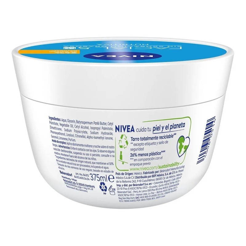 Crema Facial Hidratante Nivea 5en1 Sensación Ligera 375 Seca