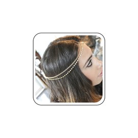 Inateannal Strass Kopfkette Schmuck Kristall Braut Haar Kette Kopfschmuck Braut Geschichteten Kopf Kette Stirnband Hochzeit Strass Kopfschmuck Zubehör Schmuck Für Frauen