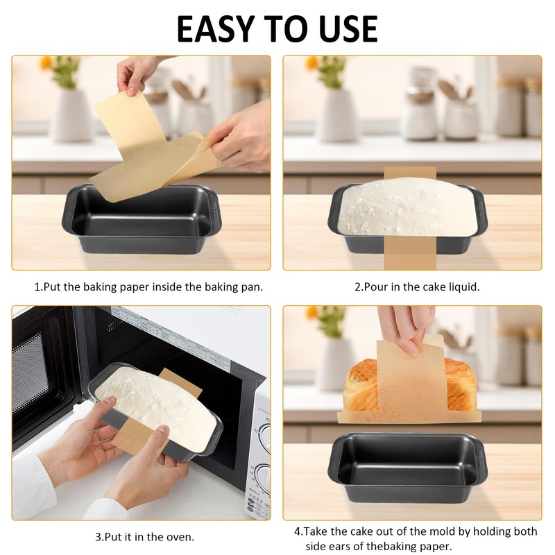 100 Sheets Loaf Pan Liners, Non-Stick Parchment Paper for Baking