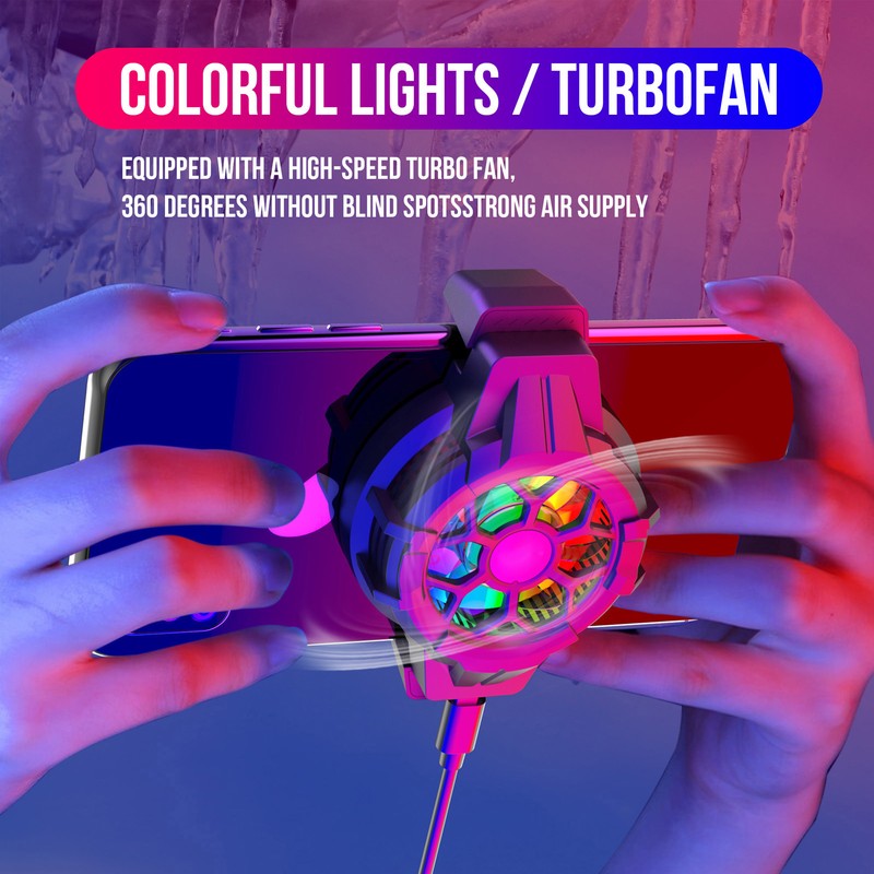 P10 Mobile Phone Semiconductor Cooler RGB Retractable Back Clip Heatsink