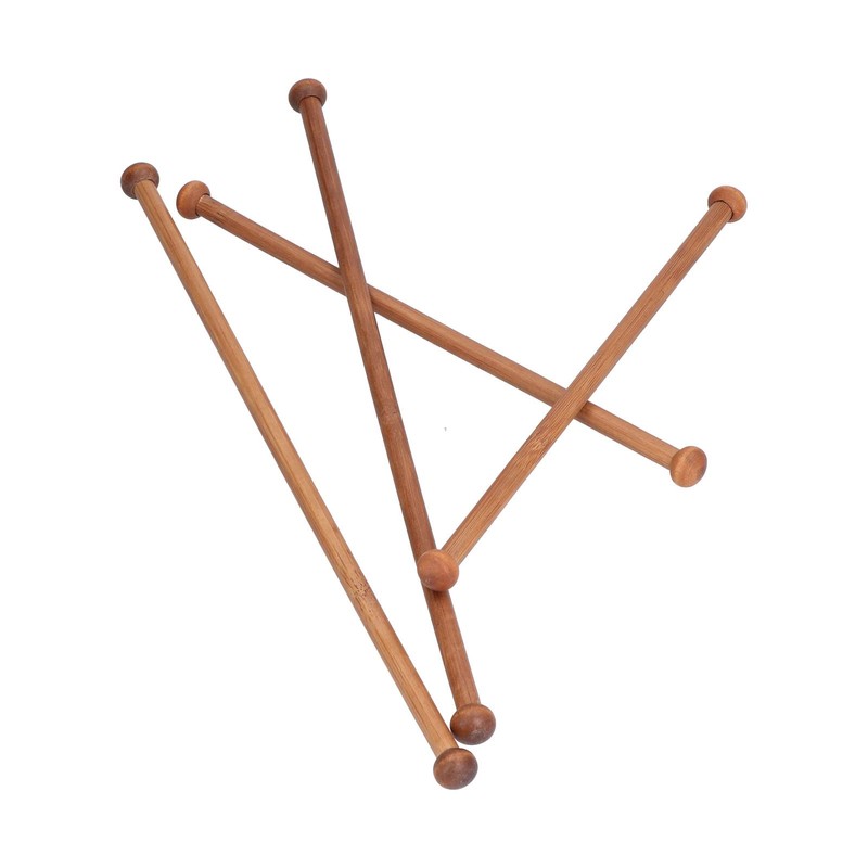 Pack of 4 Hanging Rods, Sandalwood Round Clothes Rail, Wooden