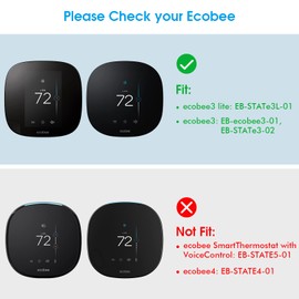 CaseBot Wall Plate for Ecobee3 Lite / Ecobee3 SmartThermostat, Practical Trim Kit, Easy Installation, Durable Polycarbonate Material, Stylish Design (White)