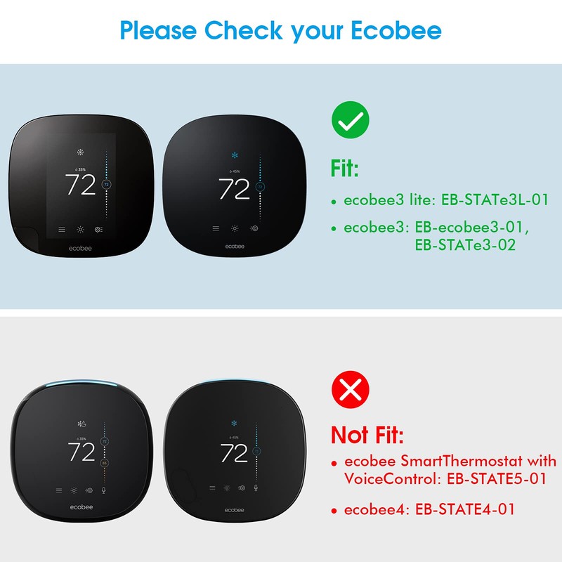 CaseBot Wall Plate for Ecobee3 Lite / Ecobee3 SmartThermostat, Practical