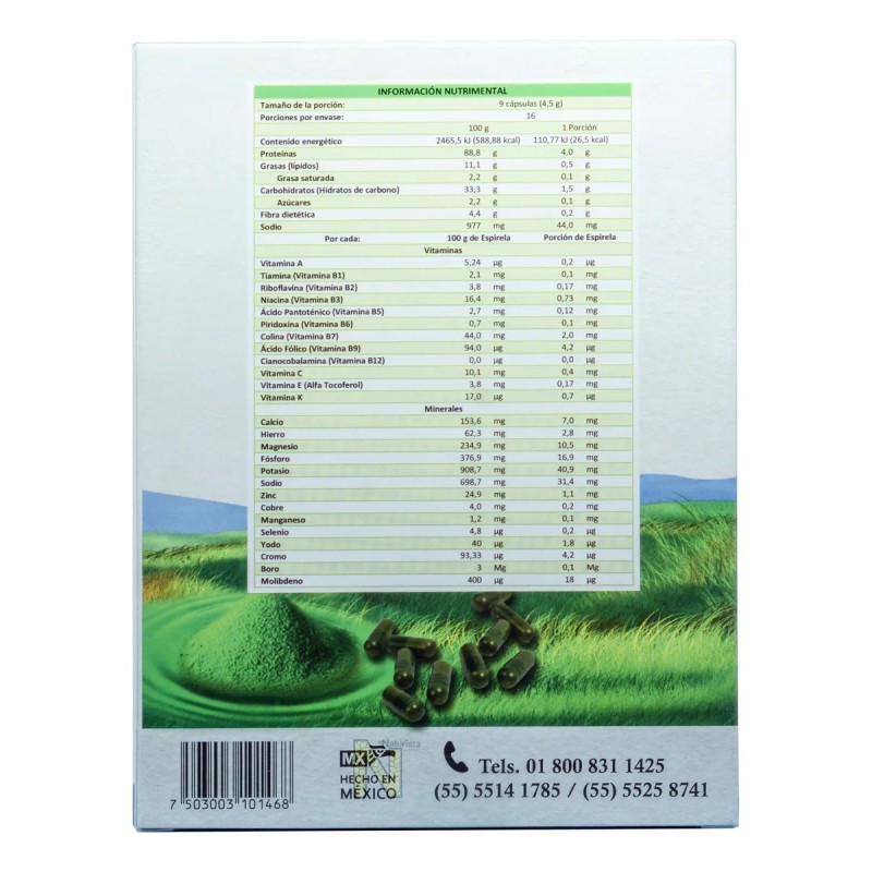 Espirela (Alga Espirulina Y Clorela) 150 Capsulas Margarita Naturalmente
