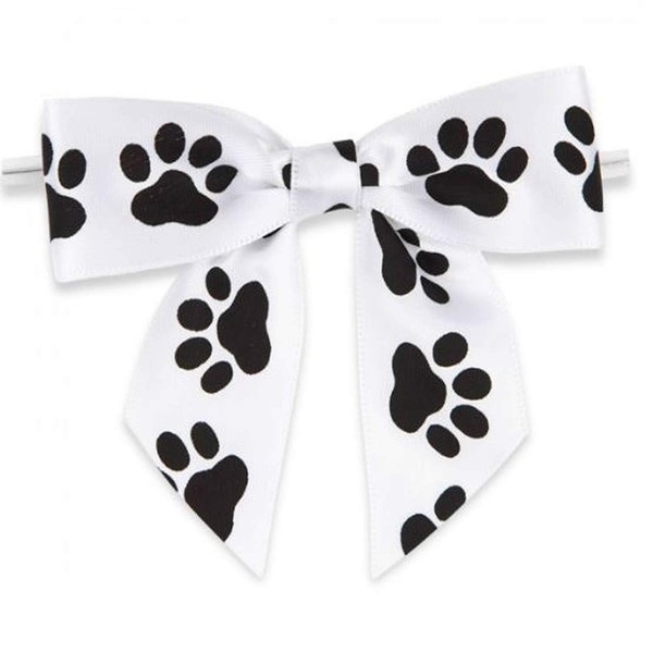 Weststone 50pcs Satin Black Paws Bows 3 1/2" Span x