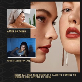 5% Caffeine & Retinol Eye Cream,Under Eye Cream for Dark Circles,Puffiness Puffy Bags and Wrinkles Fine Lines,Anti-Aging Eyes Serum with 360°Roller Massage Ball for Men & Women (1)