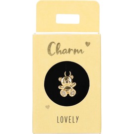 Depesche 11834-048 Teddy Charm Gold Plated Pendant Necklace Bracelet Earrings Gift, Metal, No Gemstone