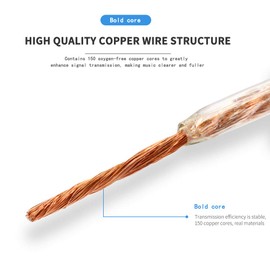 LoongGate Banana Tips Hifi Speaker Wire, Heavy Duty Oxygen-Free Bare Copper Banana to Banana Plugs Speaker Cable (1m/3feet)
