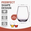 BETTERFUN Stemless Tritan-Plastic Red White Wine Glasses Set of 4-16