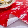 Larponder Christmas Rectangle Tablecloth Vinyl, Red Plastic Tablecloth with Bell