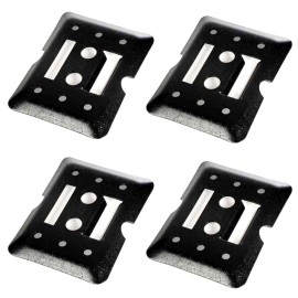 DC Cargo E-Track Mini Plate-2 Slots, Black Powder Coated, 4-pack