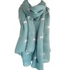 GlamLondon Women's Cat Printed Kitty Sketch Scarf (Light Green)