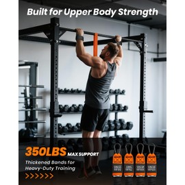 Pull up assisstance Bands 50-125lbs with Wirst Straps (Orange, 75-350 LBS - Wrist Straps)