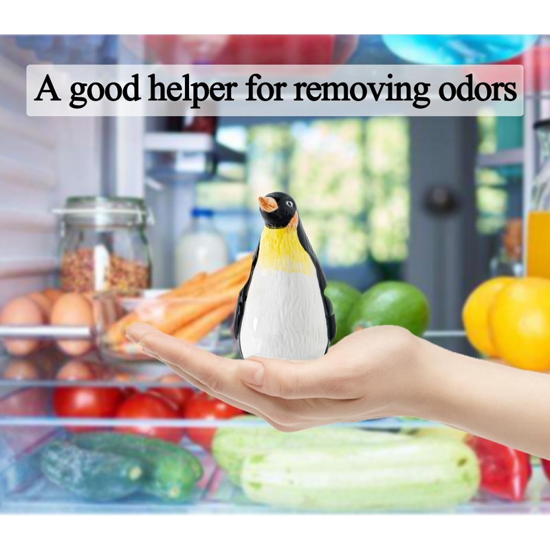 dgudgu Penguin Baking Soda Holder For Fridge Ceramic Baking Soda