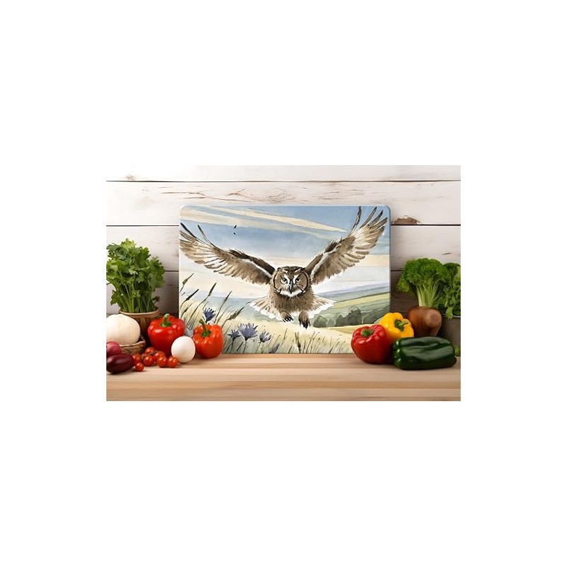 Countryside Critters Tempered Glass Cutting Board - 285x200mm Textured Chopping