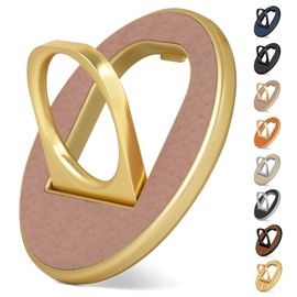 GaNPow Genuine Leather Smartphone Ring, Mobile Ring, MagSafe Bunker Ring, Premium Alloy Material, Strong Magnet, Magnet, Thin, Fall Prevention, Smartphone Stand, Easy to Put on and Take off