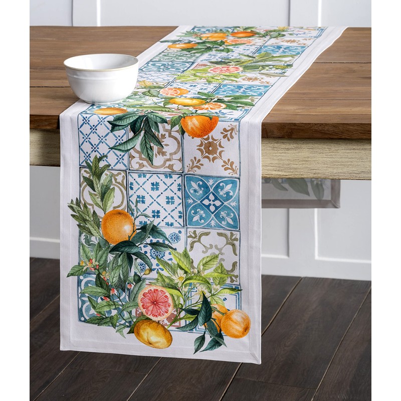 Maison d' Hermine Spring/Summer Table Runner, 100% Cotton, Decorative, Washable