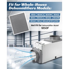 FurnyQuaint 5443 Dehumidifier Filter MERV 8 Washable 10x12x1Fit for Whole-House Dehumidifiers Models 1830, 1850, 1852, 8191, 8192,Not Compatible 1850F