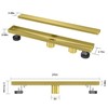 Bmvlffs Brushed Gold 24-Inch Linear Shower Drain with Tile Insert