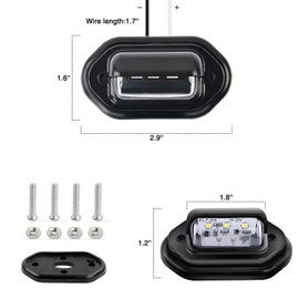 Nilight 2PCS 12V LED License Tag Light Convenience Courtesy Door Step Lights Waterproof Rainproof Dome Cargo Under Hood Legal for Car Truck RV Trailer