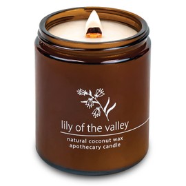 Hemlock Park Crackling Wood Wick Candle Handcrafted with Natural Coconut Wax (Standard 8 oz, Lily of The Valley)