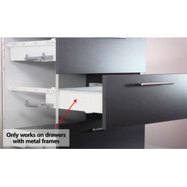 10-Pack Rok Hardware Soft Close Cabinet Drawer Damper for Metal Drawers/High-Quality Soft Close Drawer Adapter/Add-On/Retrofit, No Measuring Required! SCD104M (White)