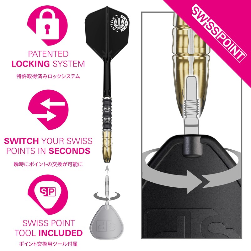 TARGET Japan Pyro G11 Steel Tip Darts with Kflex, 24G