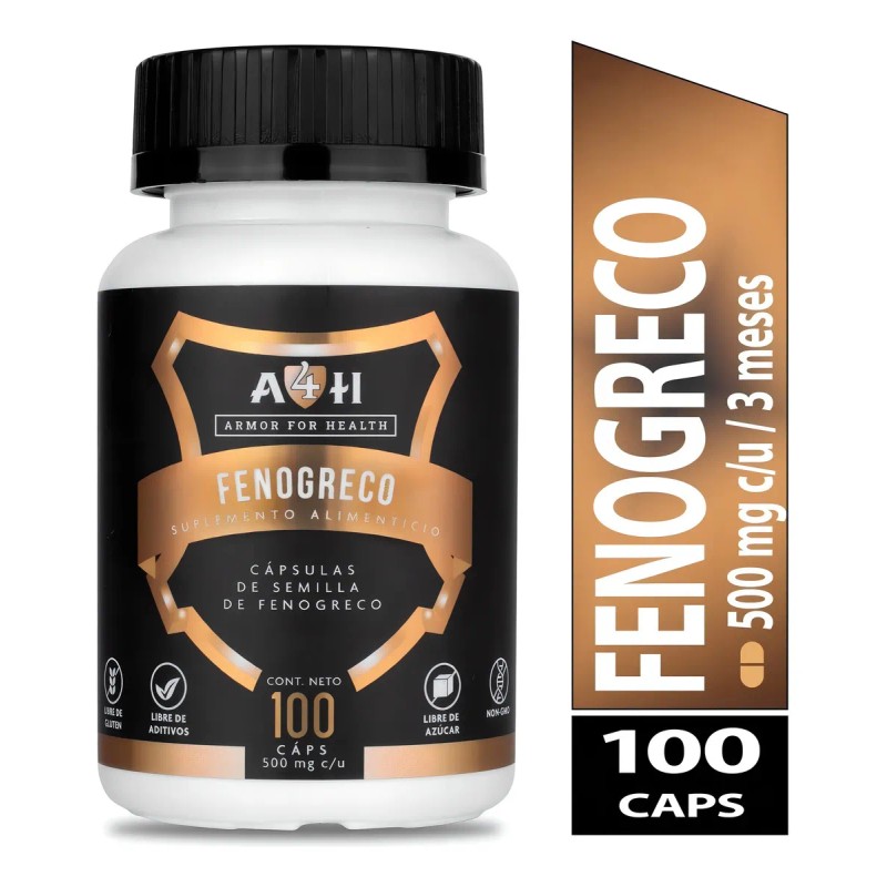 Fenogreco A4H Armor For Health 500mg 100 Cpsulas Suplemento Nutricional