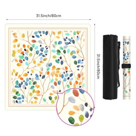 Deyimmei Mahjong Mat for Table - Non-Slip Mahjong Table Cover with Storage Pockets, Perfect Mahjong Accessories & Gifts for Women, Men, and Mahjong Enthusiasts (Floral Cascade)