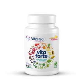VitaMed Vegan Multivitamin & Multimineral Supplement with Digestive Advantage Daily Probiotic - Immune Boosters for Adults, Includes 42 Fruit and Vegetable Blend, 60 Tablets