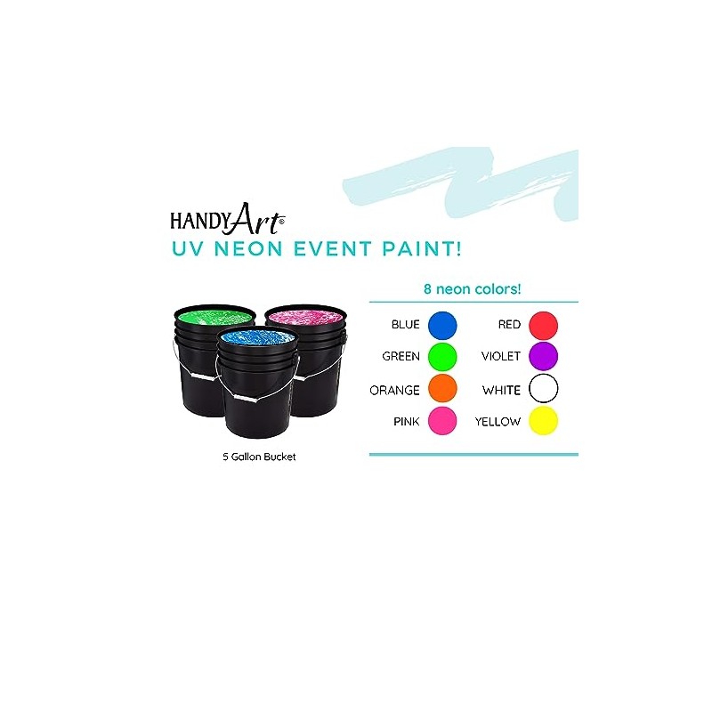 Handy Art UV Neon Event Paint in Bucket, 5-Gallon, Green