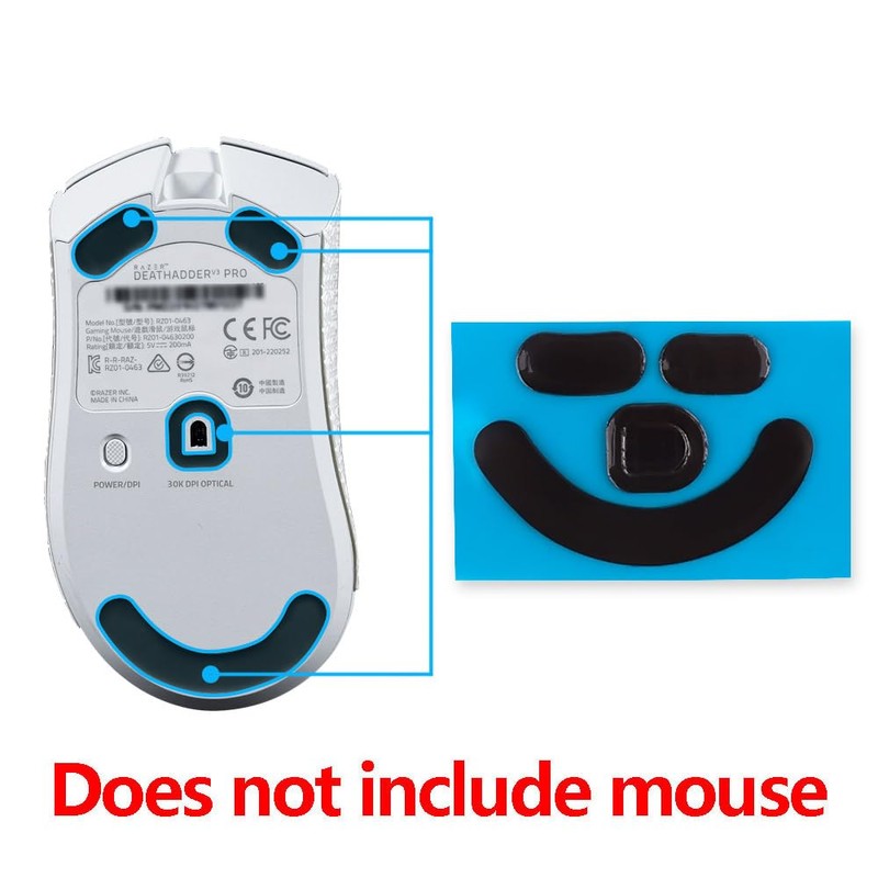 2 Sets Black Rounded Curved Edges Mouse Feet Pads Skates