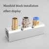 2 Way Pneumatic Manifold Air Distribution Block, G1/2 Supply Port,