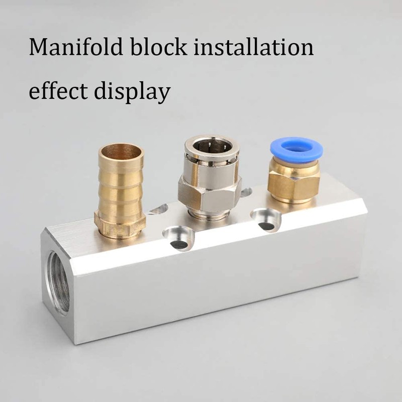 2 Way Pneumatic Manifold Air Distribution Block, G1/2 Supply Port,