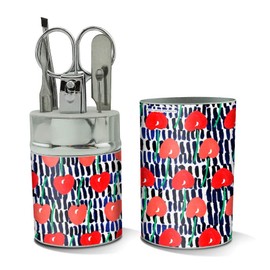 Cheerful Cherries Stainless Steel Manicure Pedicure Grooming Beauty Care Travel Kit