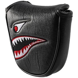 Clickinline 1Pc PU Leather with Embroidery Magnet Golf Mallet Putter Head Cover Golf Club Putter Headcovers