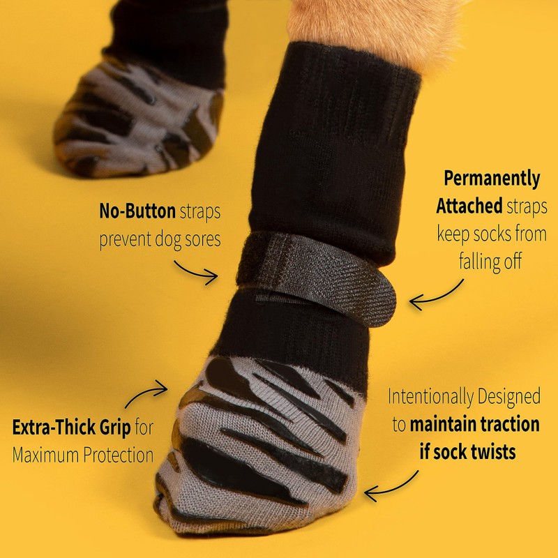 Premium Non-Slip Dog Socks for Hardwood Floors - Extra-Thick Grip
