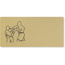 'Boxing Match' Large Wooden Wall Plaque/Door Sign (DP00028752)