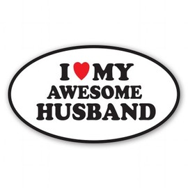 I Love My Awesome Husband Vinyl Sticker - Car Phone Helmet - Select Size
