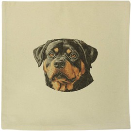Azeeda 40cm x 40cm 'Rottweiler Dog Portrait' Canvas Cushion Cover (CV00042944)