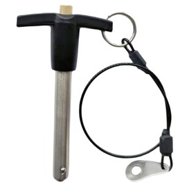 T-Handle locking pin, 304 stainless steel Grip push-button locking quick-release pin with safety rope (Φ3/8in x 2-11/64in)