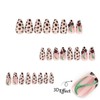 LOPMNGHT 24Pcs Leopard Press on Nails 3D Cherry False Nails